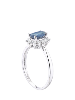 Mogul 9ct White Gold Oval Sapphire and Diamond Ring - view 2, White