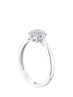 Mogul 9ct White Gold Cluster Diamond Ring - view 2, White