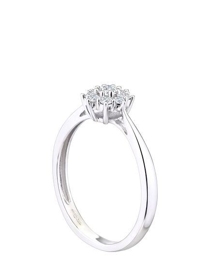Mogul 9ct White Gold Cluster Diamond Ring - view 2, White