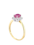 Mogul 9ct Yellow Gold Oval Ruby and Diamond Ring