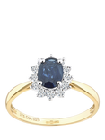 Mogul 9ct Yellow Gold Oval Sapphire and Diamond Ring