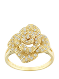 Mogul 9ct Yellow Gold Flower Cluster Diamond Ring