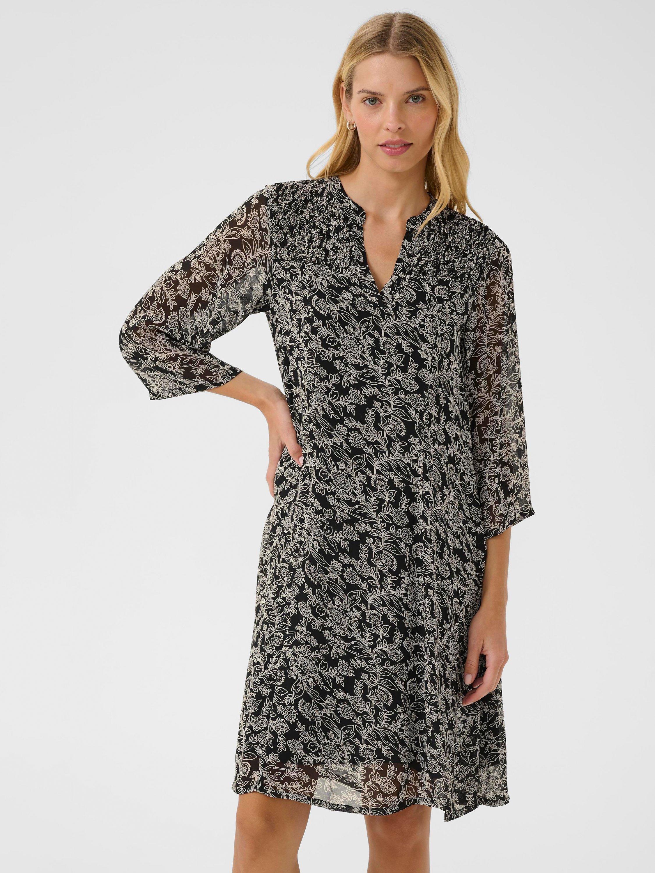 Product image 1 of 6, which shows Part Two Elka Leaves Dress, Black/Multi, 8