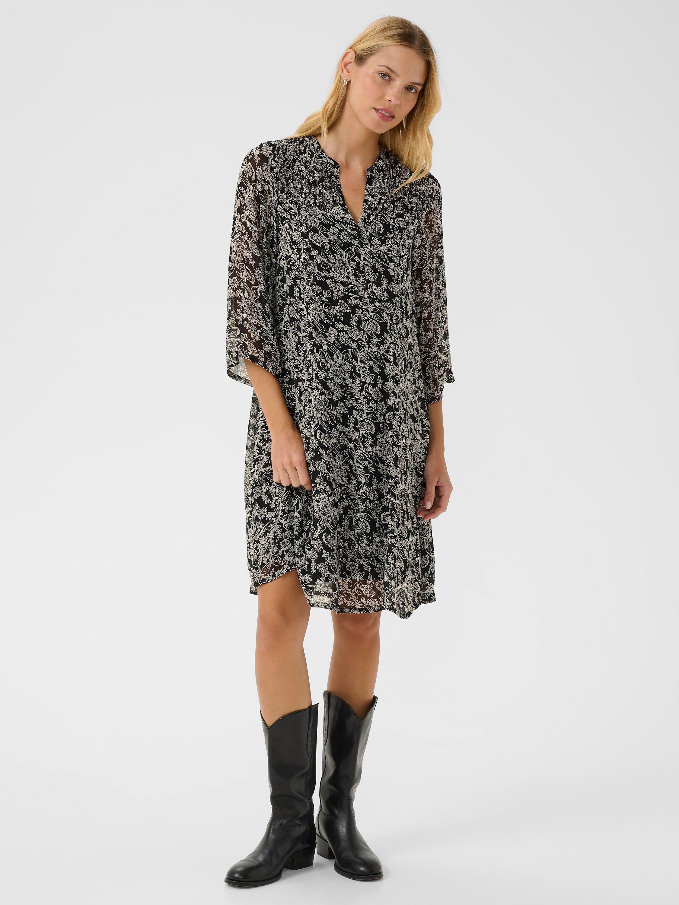 Product image 3 of 6, which shows Part Two Elka Leaves Dress, Black/Multi, 8