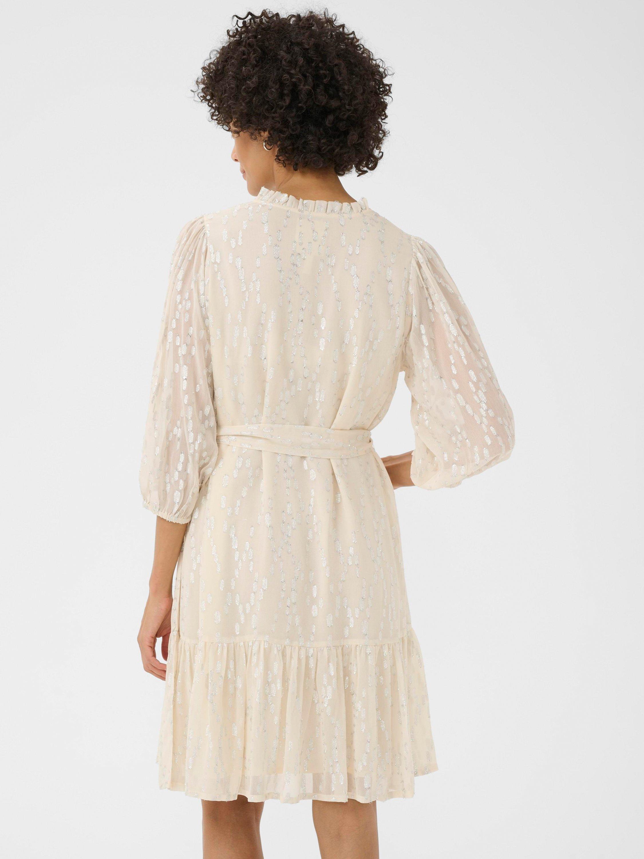 Product image 2 of 6, which shows Part Two Tannie Abstract Metallic Dress, Silver, 8