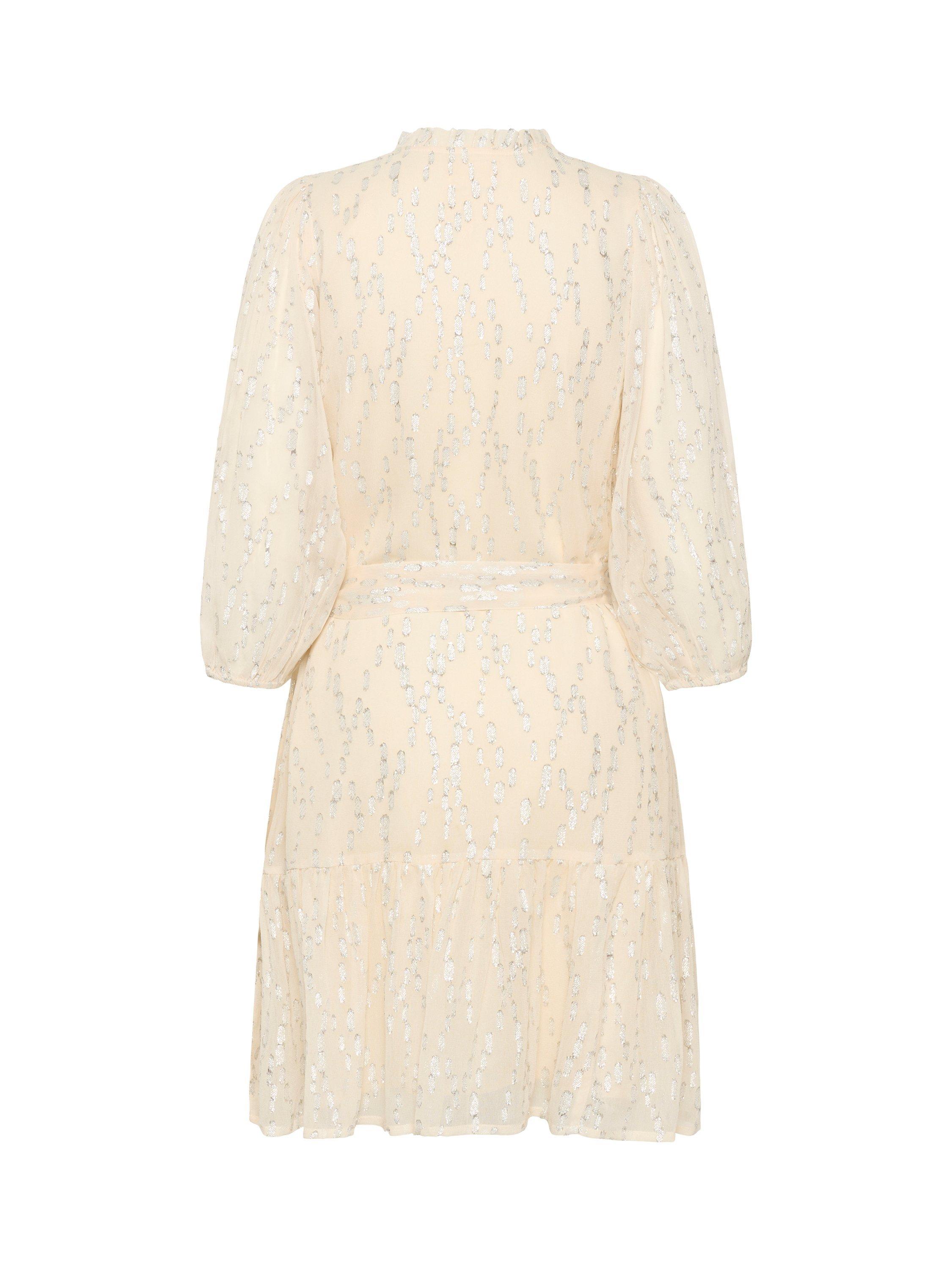 Product image 6 of 6, which shows Part Two Tannie Abstract Metallic Dress, Silver, 8