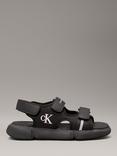 Calvin Klein Kids' Open Toe Velcro Sandals, Black