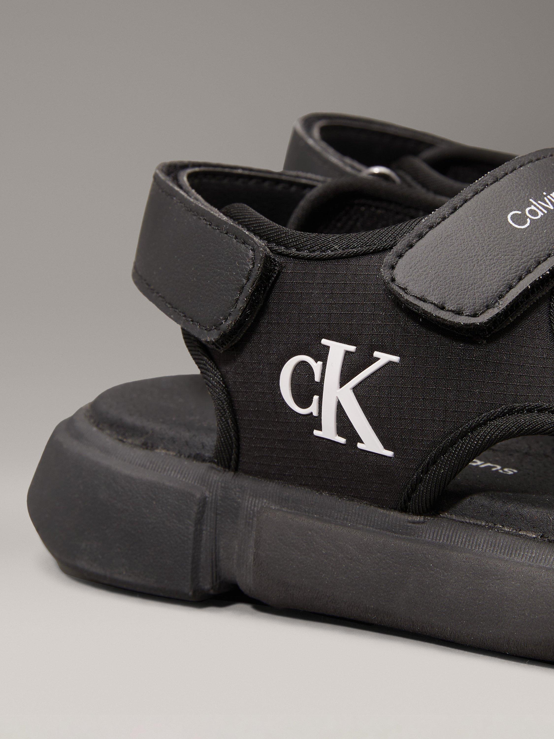 Product image 3 of 7, which shows Calvin Klein Kids' Open Toe Velcro Sandals, Black, EU30