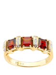 Mogul 9ct Yellow Gold Garnet and Diamond Eternity Ring