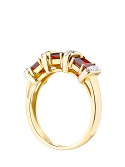 Mogul 9ct Yellow Gold Garnet and Diamond Eternity Ring - view 2, Yellow
