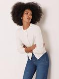 Mint Velvet Double Popper Cardigan, Natural Cream