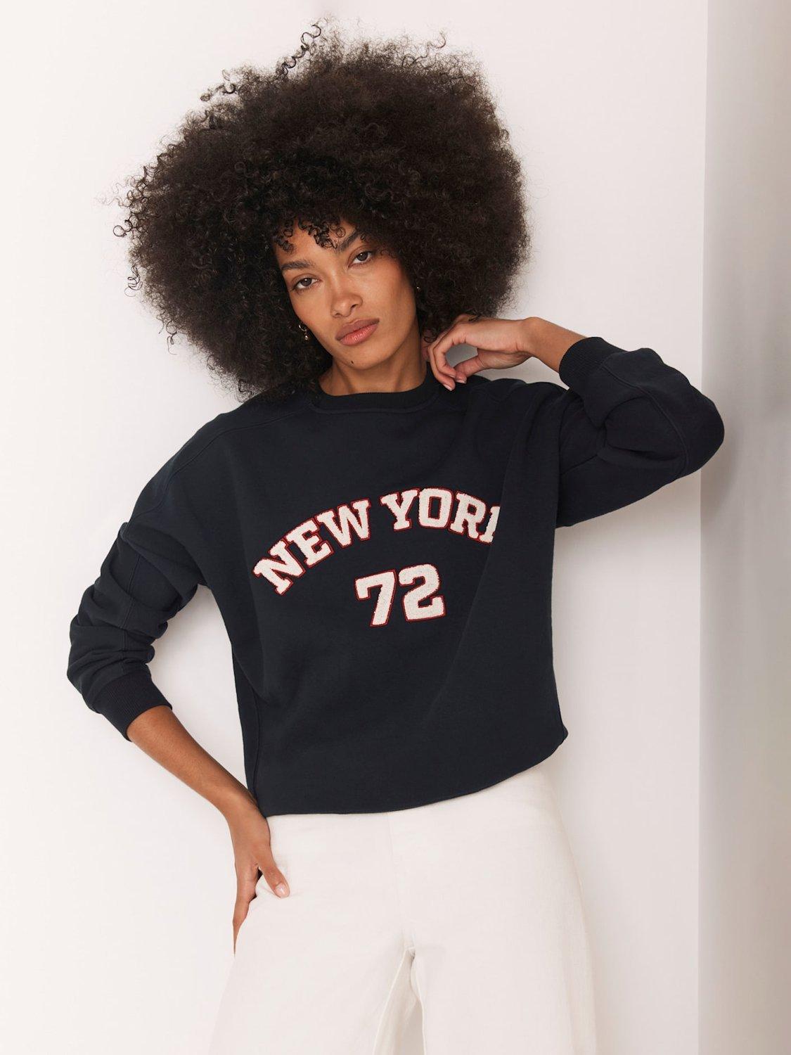 Mint Velvet Cotton Blend Graphic Crew Neck Sweatshirt