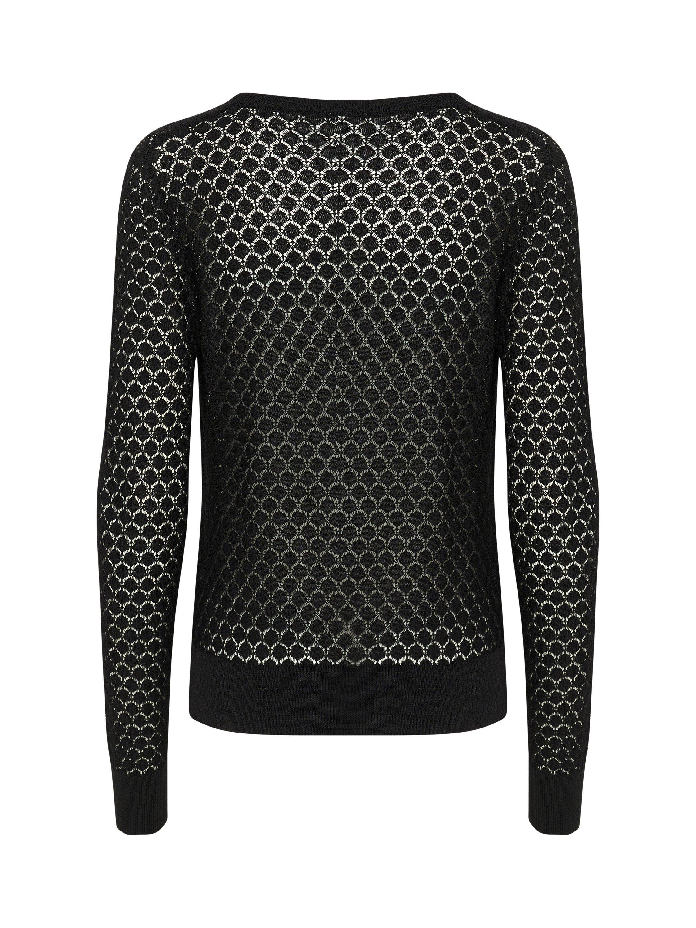 Product image 6 of 6, which shows KAFFE KAraiko Long Sleeve Round Neck Top, Black, XS