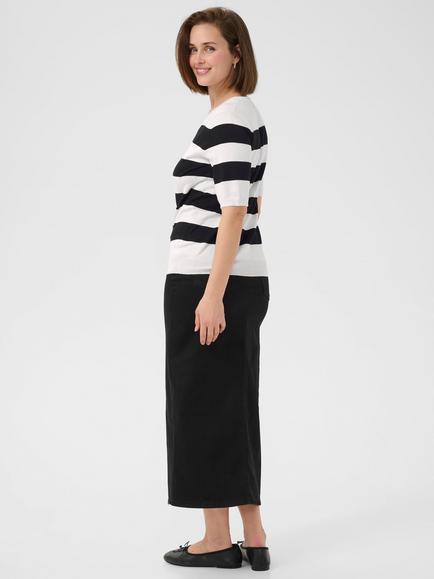 KAFFE KAlizza Striped V-Neck Pullover Jumper - view 2, Black/Multi
