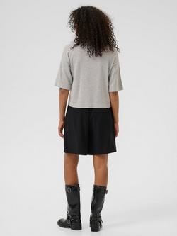 KAFFE Lizza Short Sleeve Turtle Neck Jumper - view 2, Mid Grey