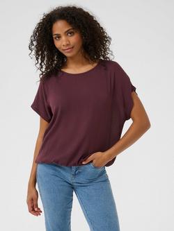 KAFFE KAamber Stanley Short Sleeve Blouse, Mid Red