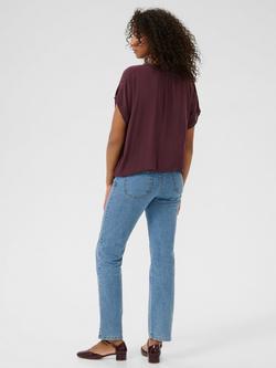 KAFFE KAamber Stanley Short Sleeve Blouse - view 2, Mid Red