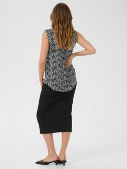 KAFFE KAamber Abstract Print V-Neck Sleeveless Blouse - view 2, Black/Chalk