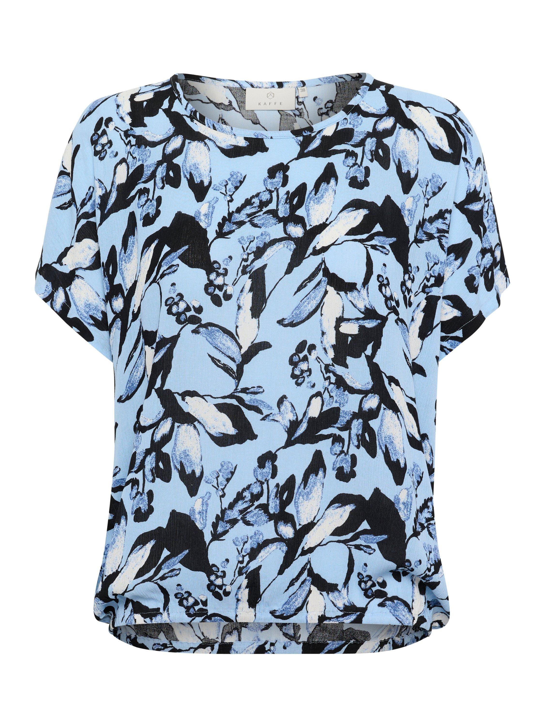Product image 5 of 6, which shows KAFFE Amber Graphic Floral Top, Blue, 8