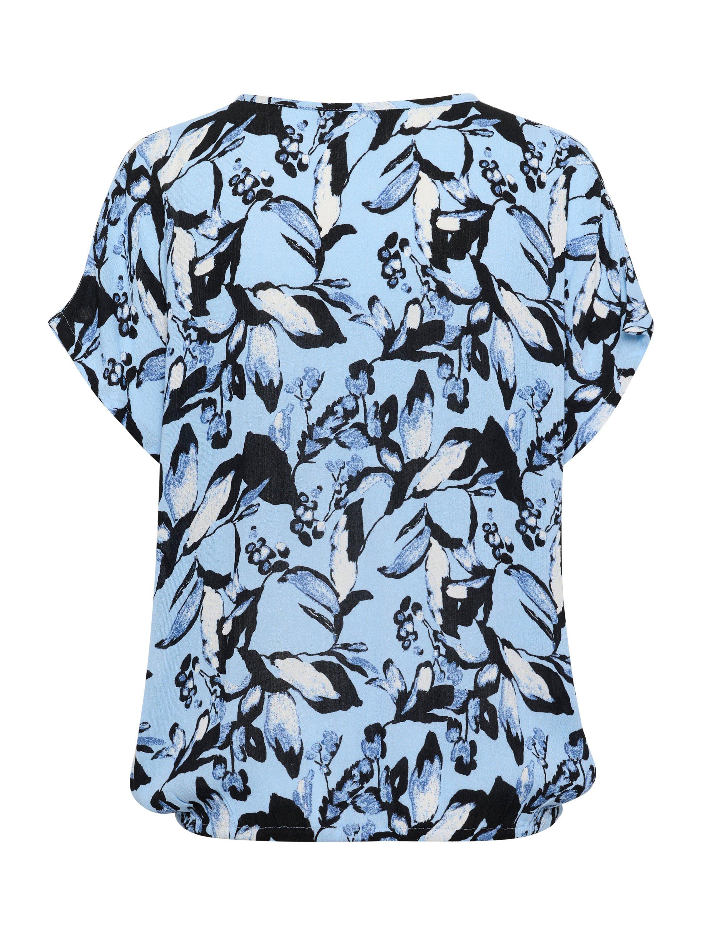 Product image 6 of 6, which shows KAFFE Amber Graphic Floral Top, Blue, 8
