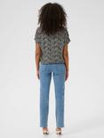 KAFFE Amber Abstract Top, Black/Chalk
