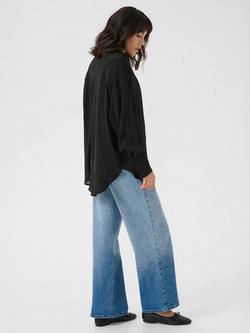 KAFFE KAanja Long Sleeve Collared Shirt - view 2, Black Deep