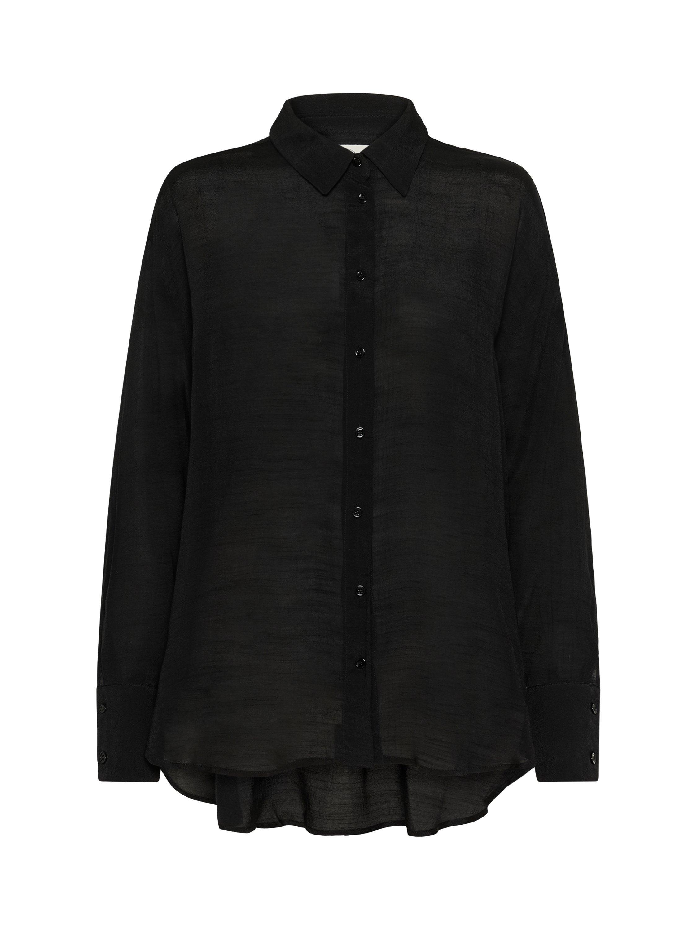 Product image 5 of 6, which shows KAFFE KAanja Long Sleeve Collared Shirt, Black Deep, 8