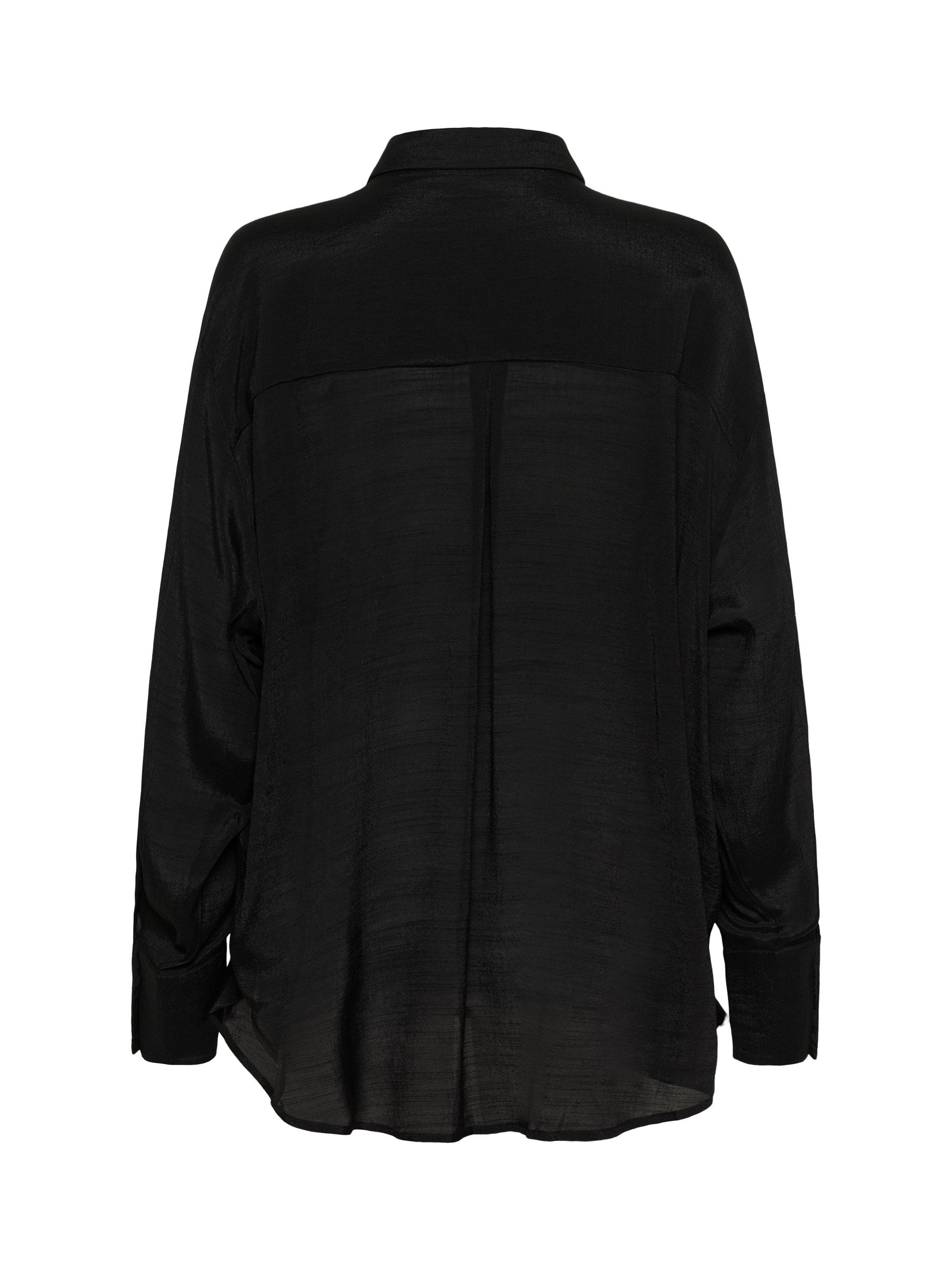 Product image 6 of 6, which shows KAFFE KAanja Long Sleeve Collared Shirt, Black Deep, 8