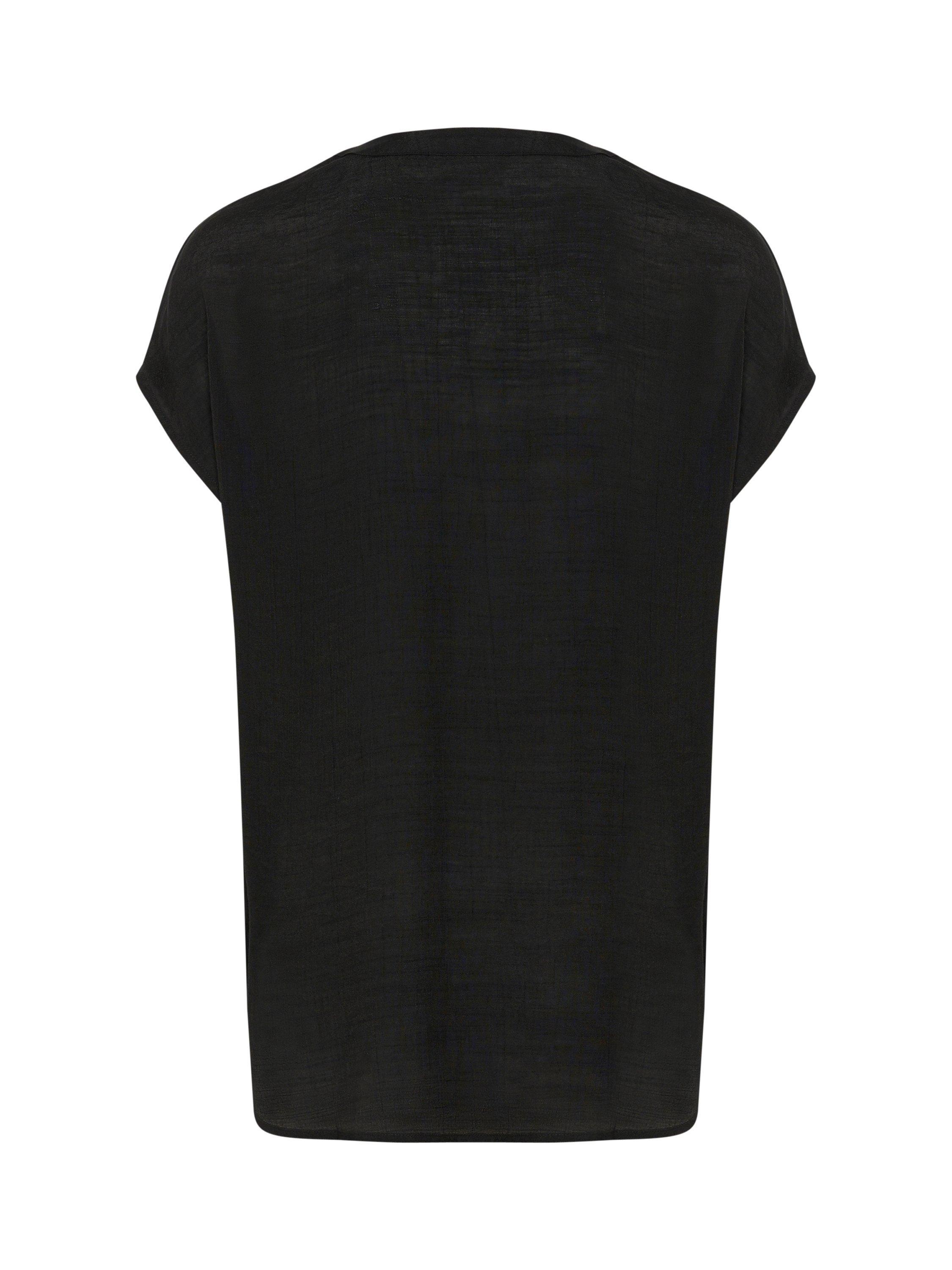 Product image 6 of 6, which shows KAFFE KAanja V-Neck Short Sleeve Blouse, Black Deep, 8
