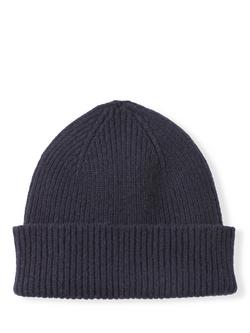 Celtic & Co. Lambswool Rib Beenie, Navy, Navy