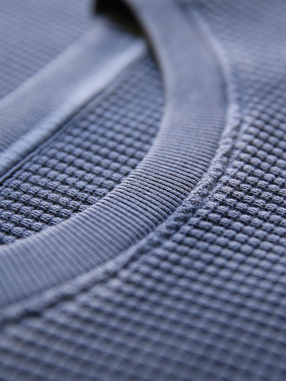 Product image 3 of 3, which shows Celtic & Co. Waffle Stitch Cotton Sweatshirt, Washed Navy, S