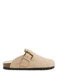 Celtic & Co. Sheep Lined Strap Detail Clogs, Beige