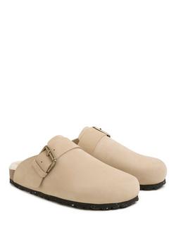 Celtic & Co. Sheep Lined Strap Detail Clogs, Beige - view 2, Beige