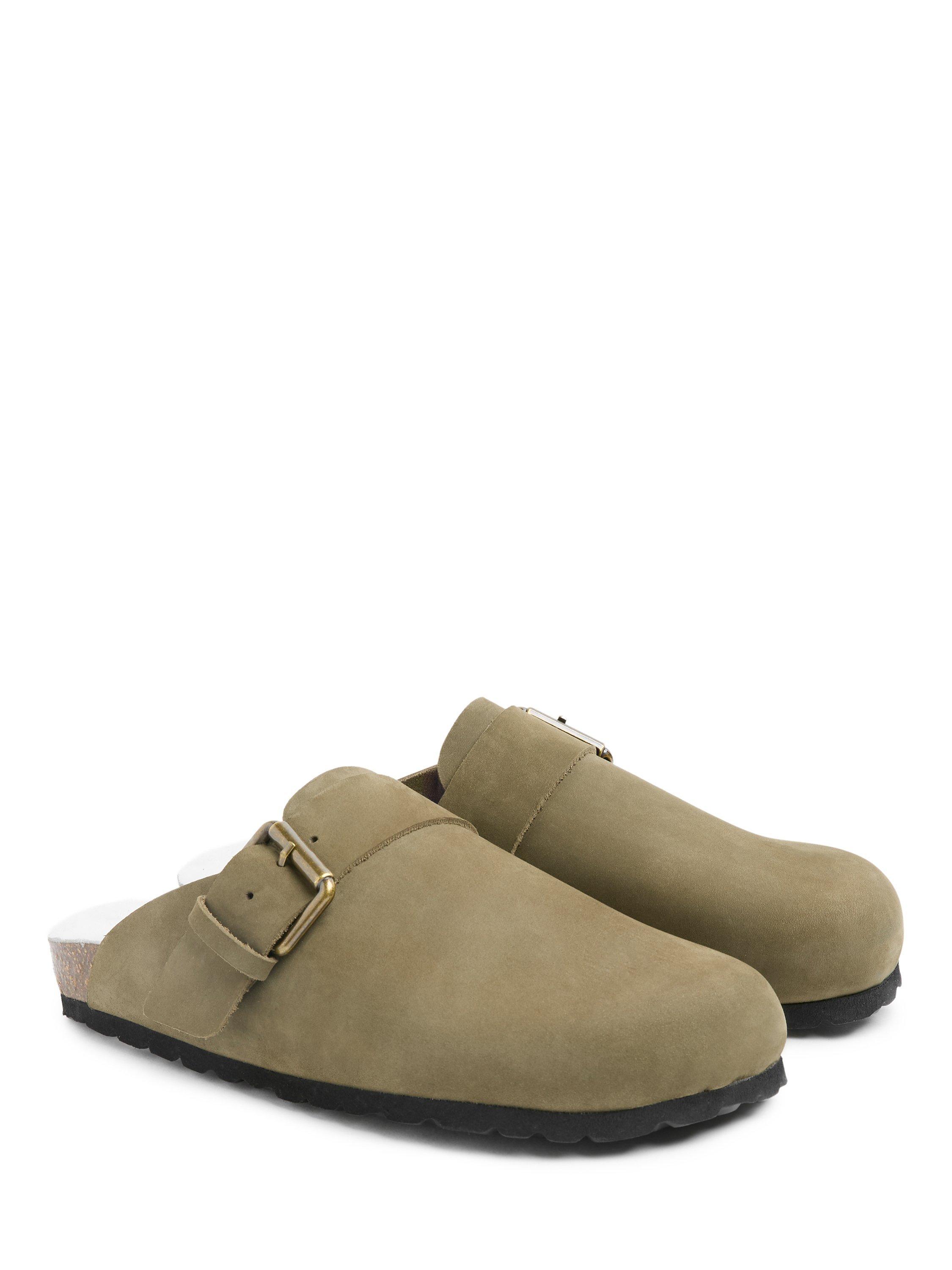 Product image 3 of 6, which shows Celtic & Co. Nubuck Sheepskin Lined Mule Sandals, Khaki, EU36