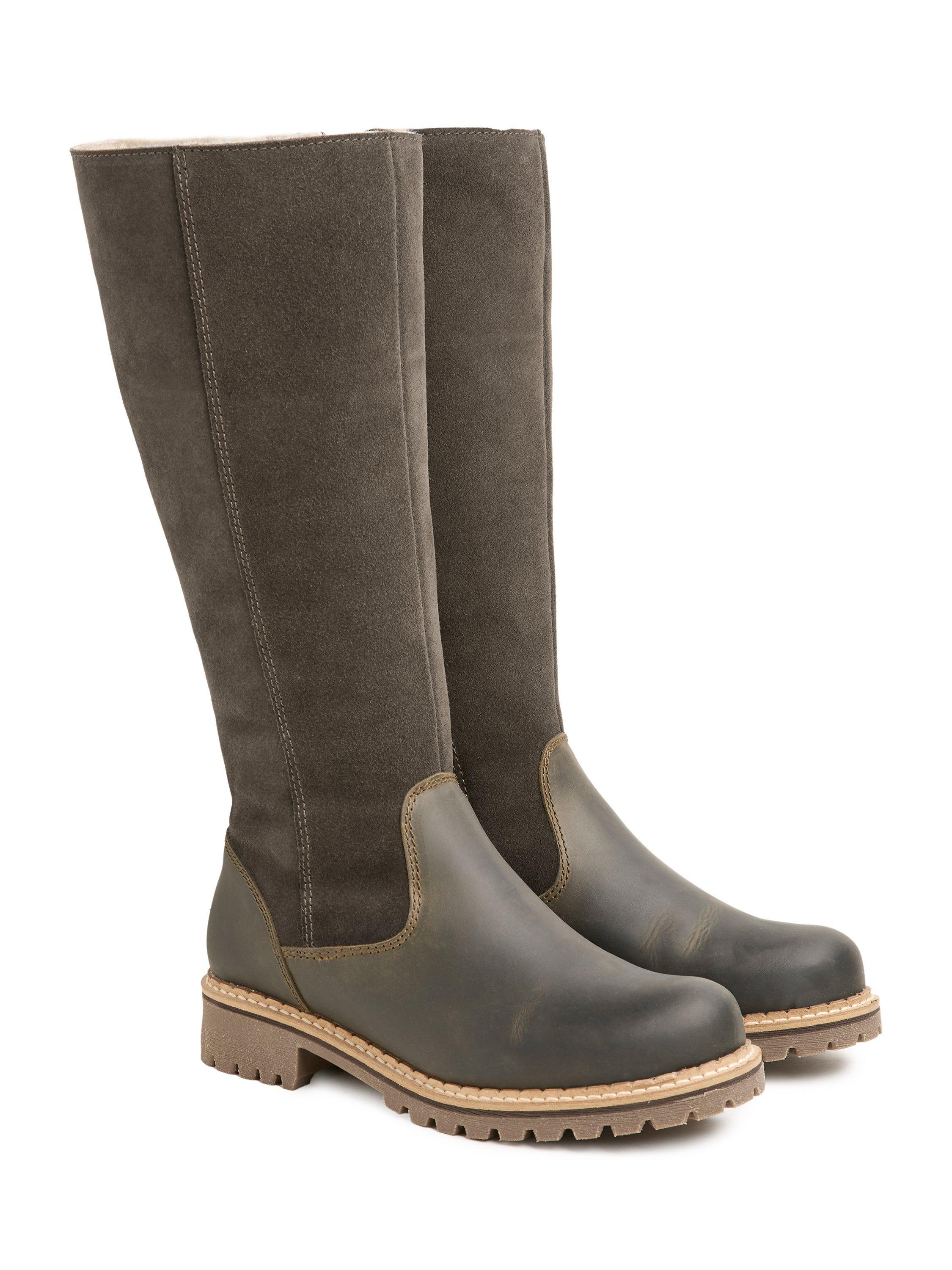 Product image 3 of 7, which shows Celtic & Co. Waterproof Sheepskin Tall Boots, Olive, EU36