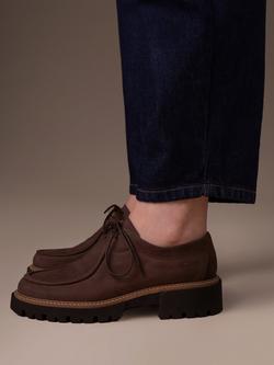 Celtic & Co. Leather Chunky Lace Up Loafers, Tanners Brown - view 2, Tanners Brown