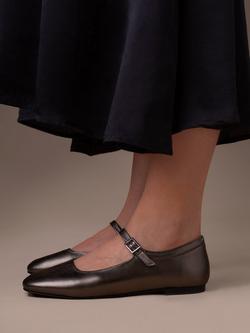 Celtic & Co. Leather Mary Janes - view 2, Pewter