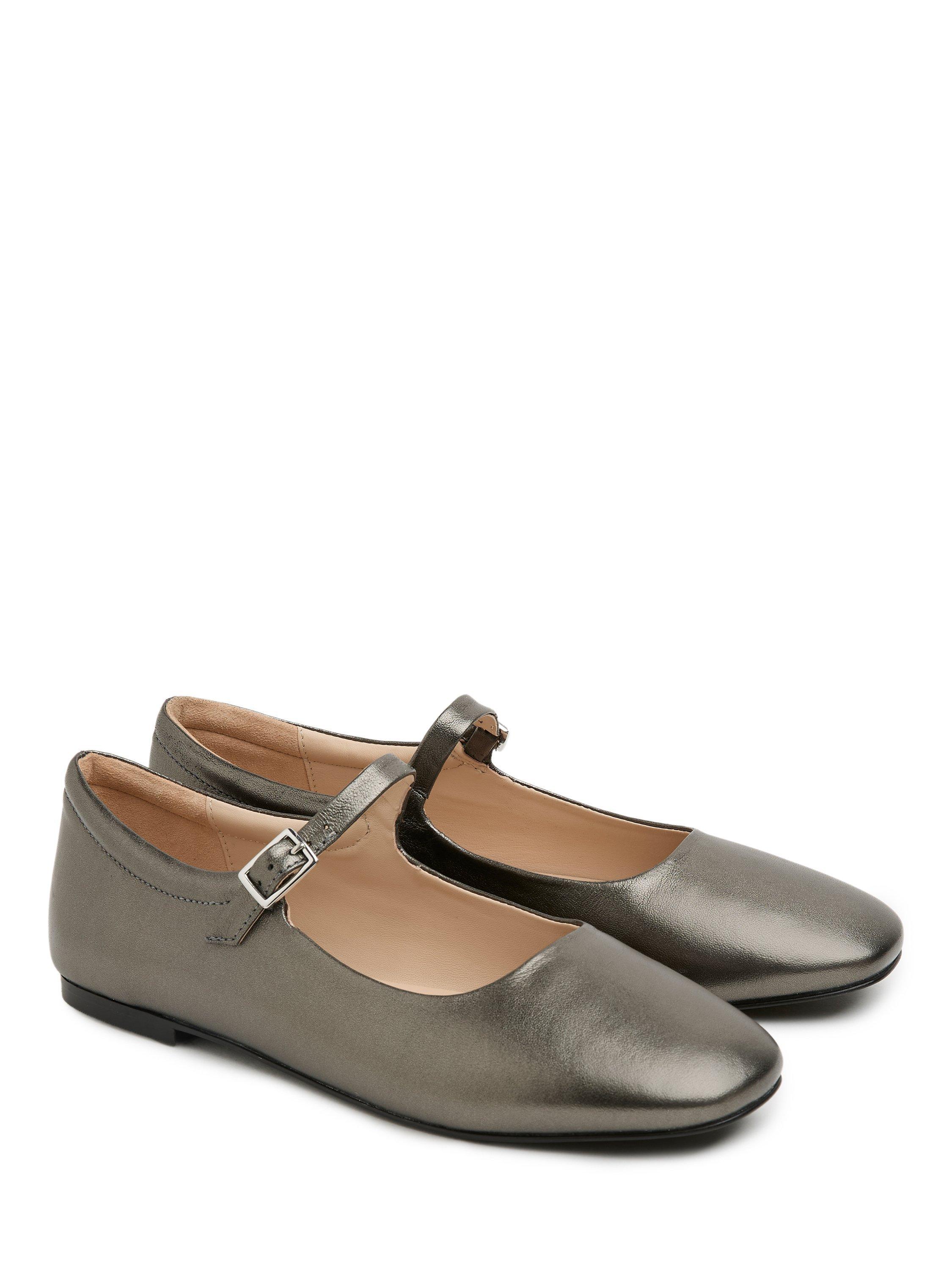 Product image 3 of 7, which shows Celtic & Co. Leather Mary Janes, Pewter, EU36