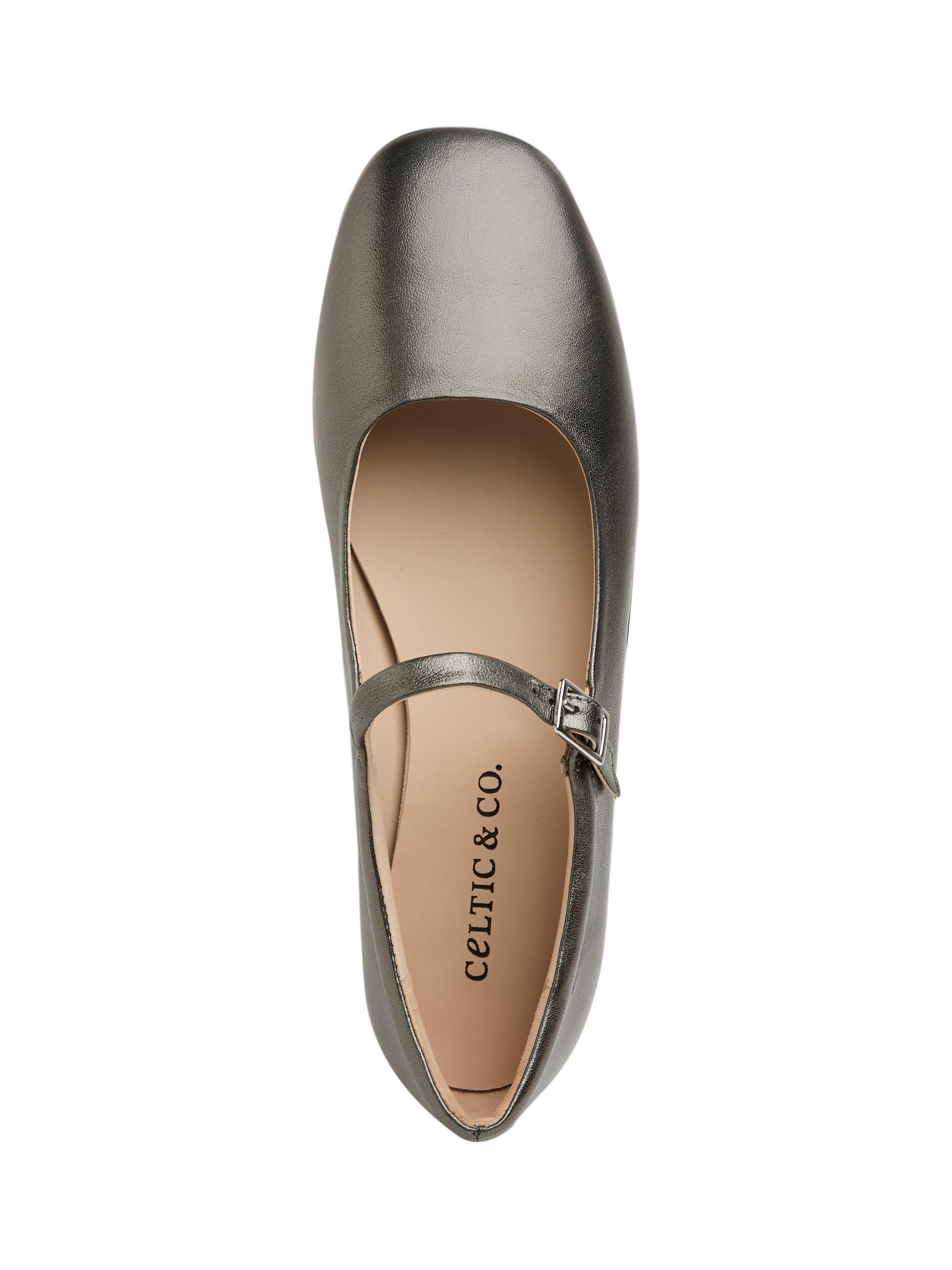Product image 6 of 7, which shows Celtic & Co. Leather Mary Janes, Pewter, EU36