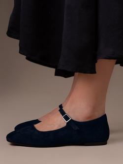 Celtic & Co. Leather Mary Janes - view 2, Dark Navy