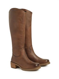Celtic & Co. Leather Block Heel Knee High Boots, Tan - view 2, Tan