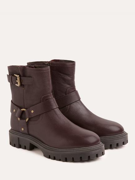 Celtic & Co. Leather Biker Ankle Boots - view 2, Oxblood