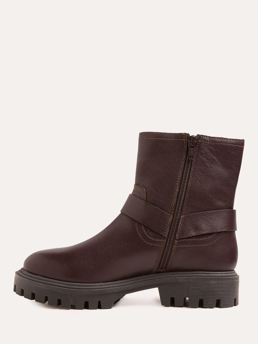 Product image 3 of 6, which shows Celtic & Co. Leather Biker Ankle Boots, Oxblood, EU36