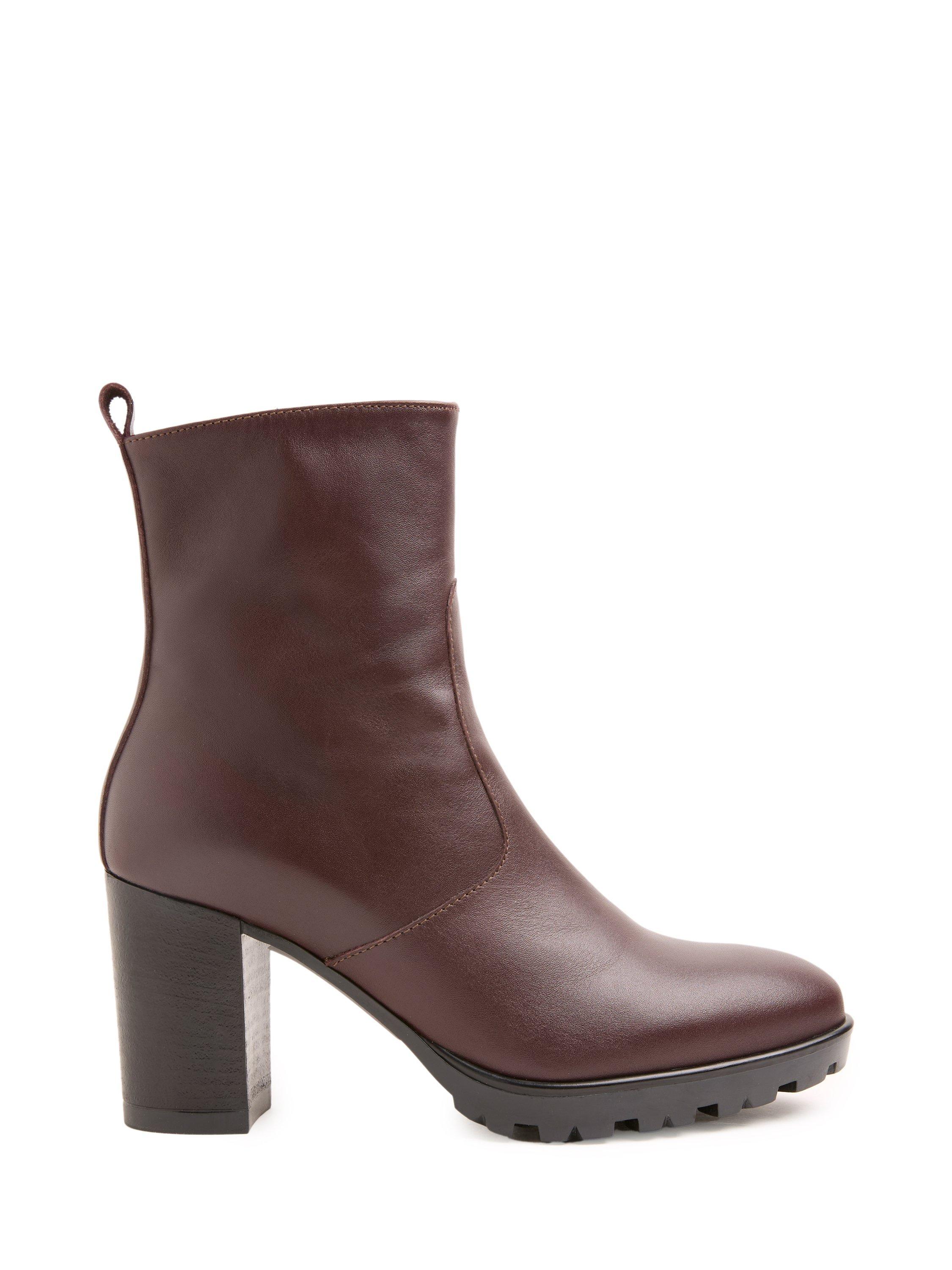 Product image 1 of 6, which shows Celtic & Co. Leather Block Heel Ankle Boots, Oxblood, EU36