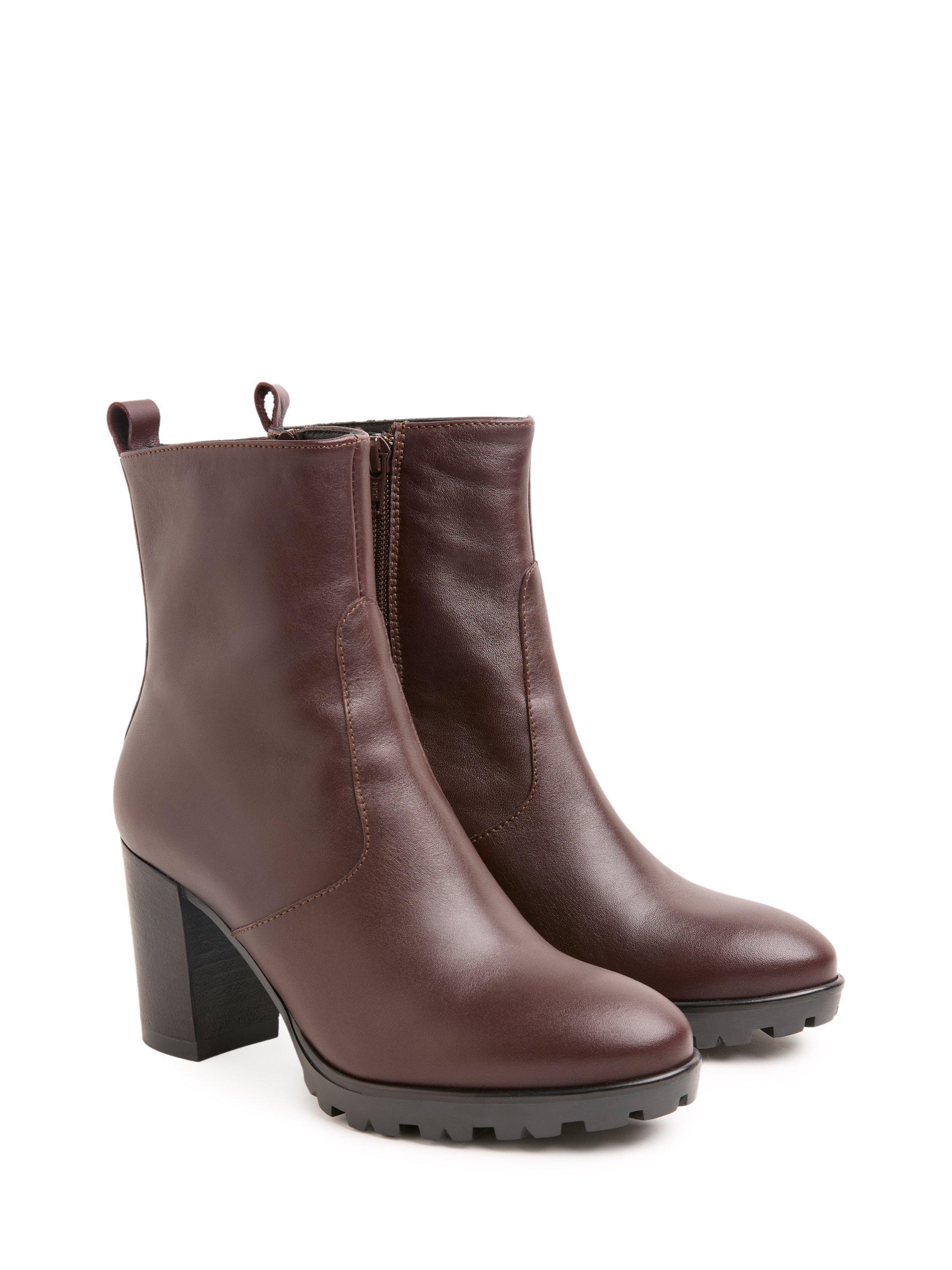 Product image 2 of 6, which shows Celtic & Co. Leather Block Heel Ankle Boots, Oxblood, EU36