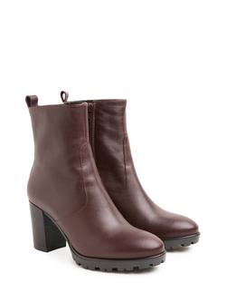 Celtic & Co. Leather Block Heel Ankle Boots, Oxblood - view 2, Oxblood