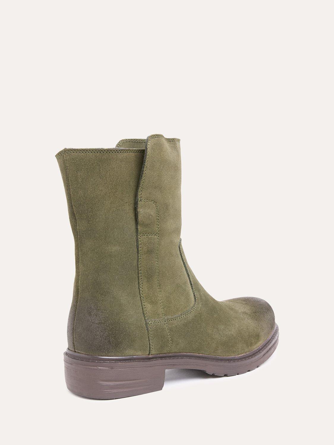 Product image 4 of 6, which shows Celtic & Co. Essential Suede Block Heel Calf Boots, Khaki, EU36