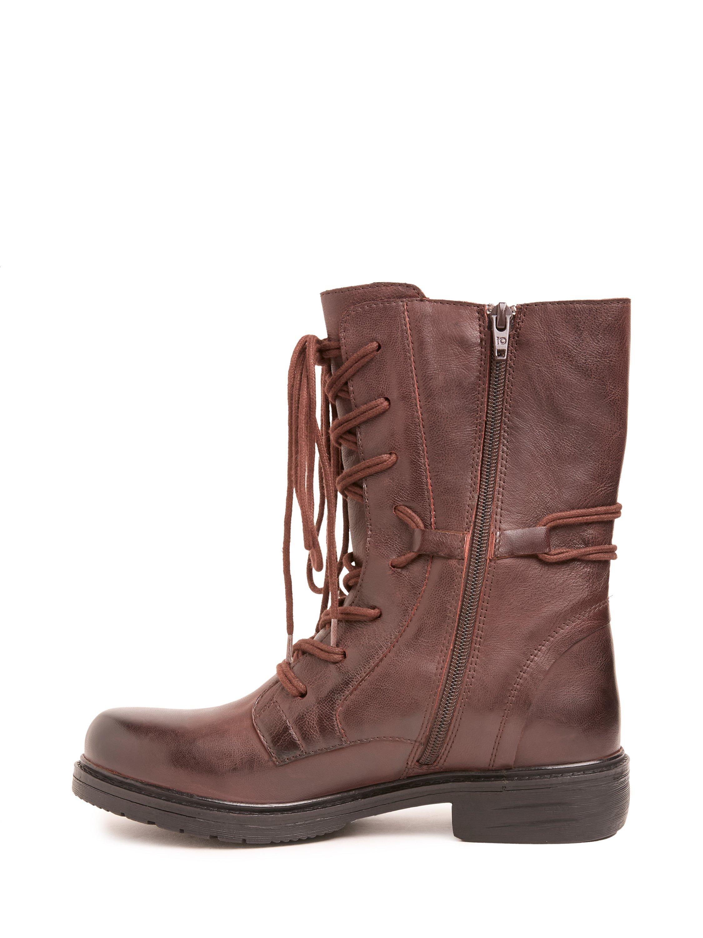 Product image 1 of 6, which shows Celtic & Co. Leather Lace Up Derby Ankle Boots, Oxblood, EU36