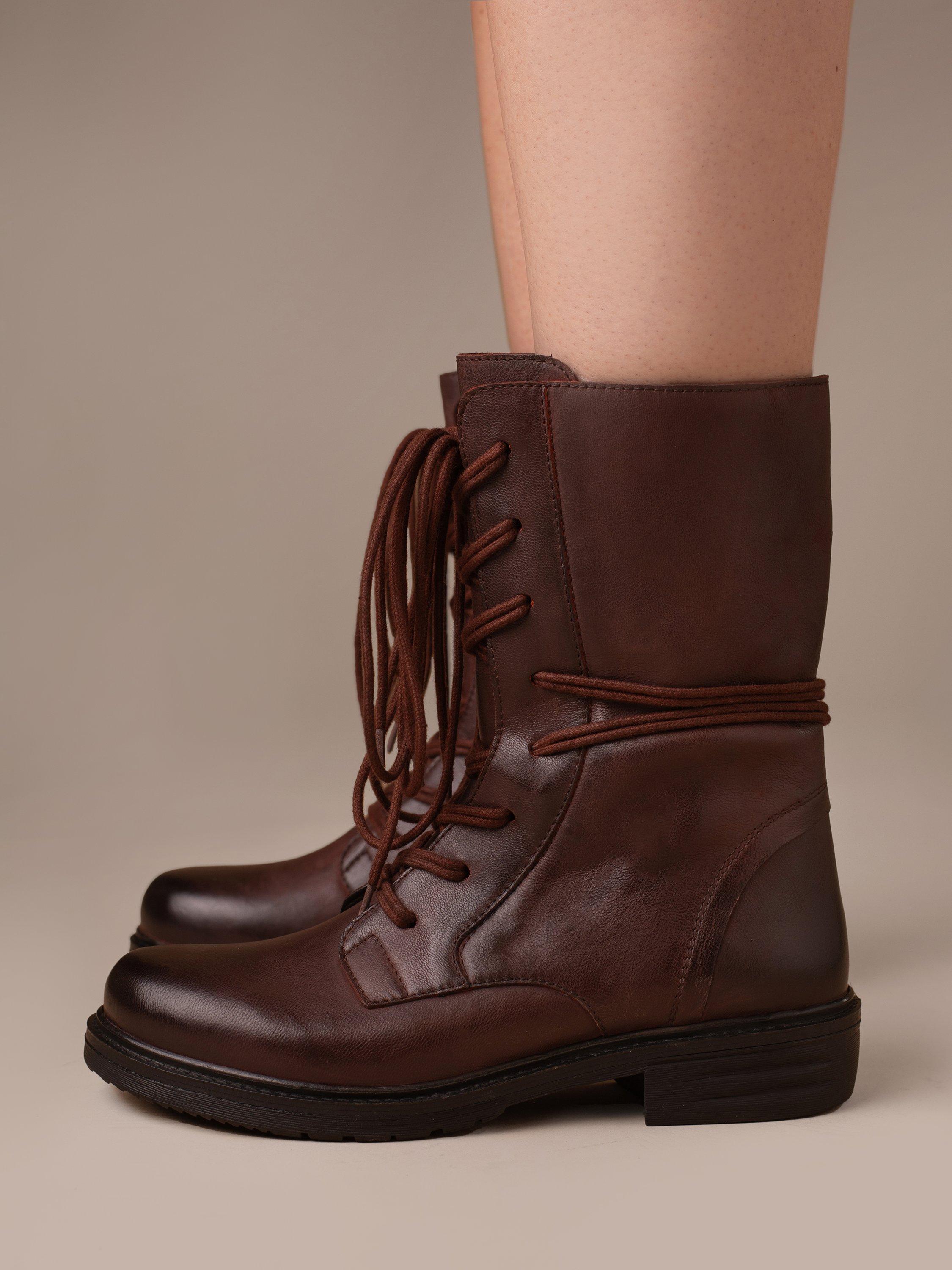 Product image 3 of 6, which shows Celtic & Co. Leather Lace Up Derby Ankle Boots, Oxblood, EU36