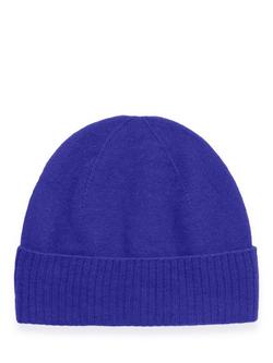 Celtic & Co. Super Soft Pure Wool Beanie - view 2, Blue Ink